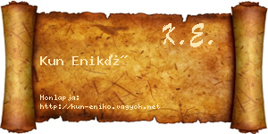 Kun Enikő névjegykártya